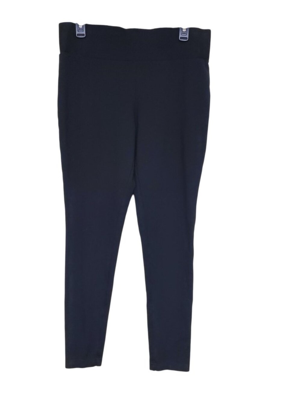 Philosophy Women's Black Wide Waist Pull On Knit Skinny Leg Career Pant Size L